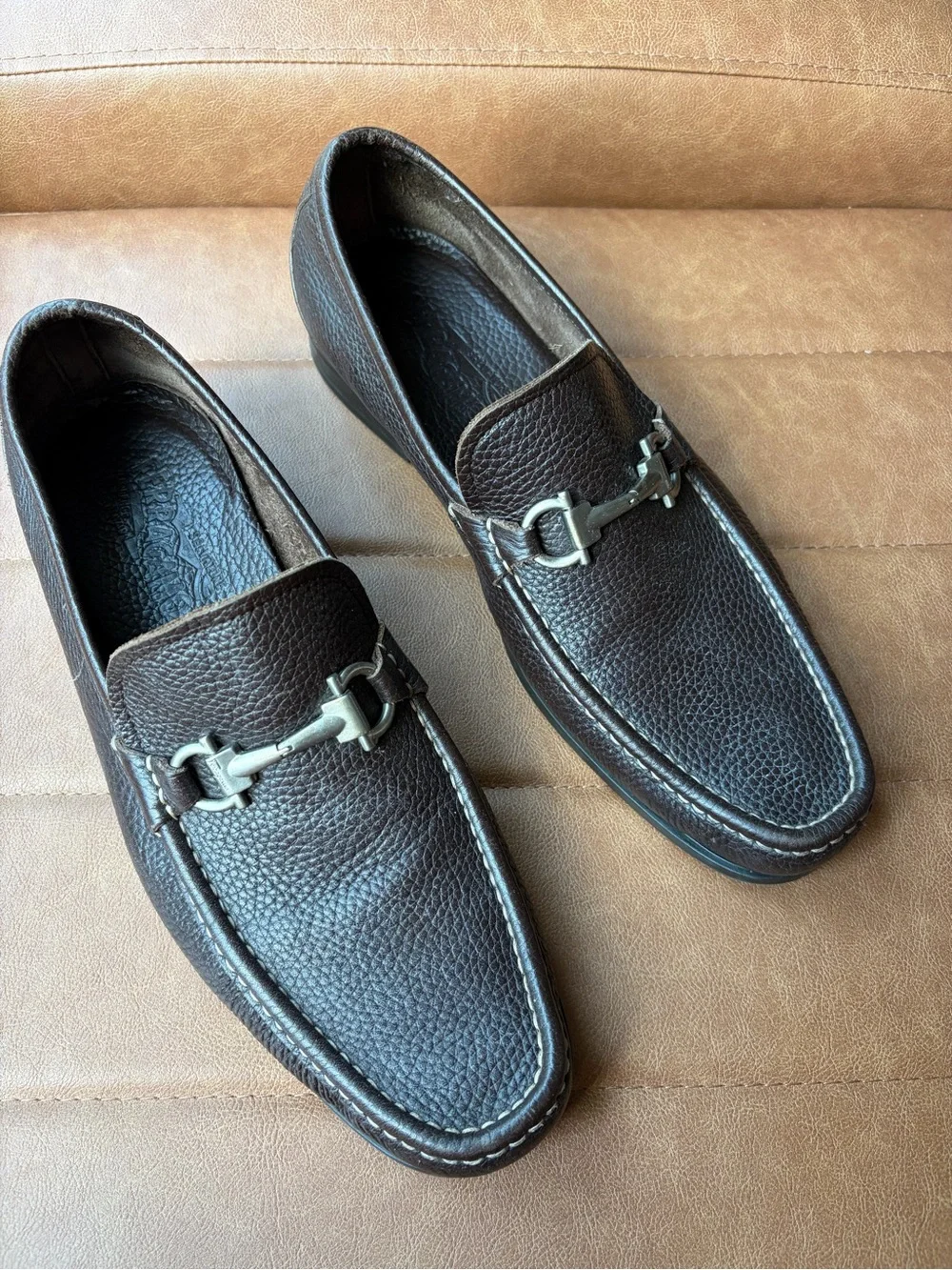 Salvatore Ferragamo Grandioso Gancini Bit Leather Loafers